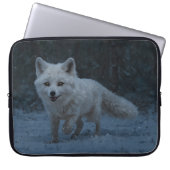 White Arctic Fox Laptop Sleeve (Voorkant)