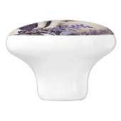 White Arctic Fox Lavendel William Morris Flowers Keramische Knop (Zijkant)