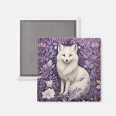 White Arctic Fox Lavendel William Morris Flowers Magneet (Voorkant / Achterkant)