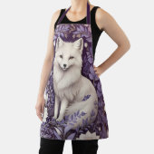 White Arctic Fox Lavendel William Morris Flowers Schort (Insitu)