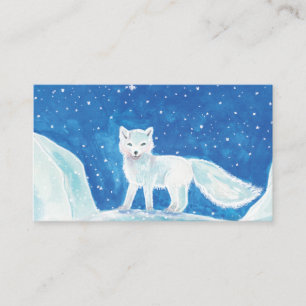 White Arctic Fox (Vulpes lagopus) Illustratie Informatiekaartje
