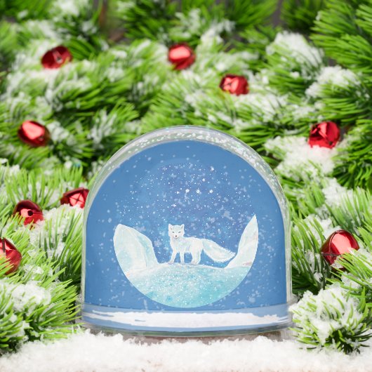 White Arctic Fox (Vulpes lagopus) Illustratie Sneeuwbol (Kerstmis)