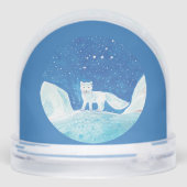 White Arctic Fox (Vulpes lagopus) Illustratie Sneeuwbol (Achterkant)