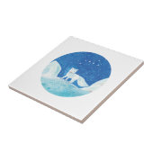 White Arctic Fox (Vulpes lagopus) Illustratie Tegeltje (Zijkant)