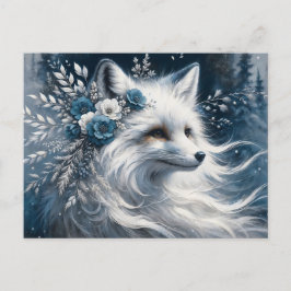 White Arctic Fox Winter Wonderland Briefkaart
