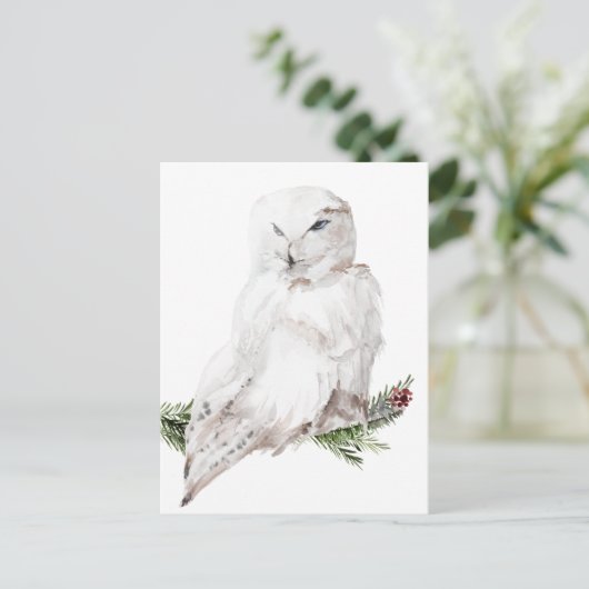 White Arctic Snowy Owl Briefkaart (Staand voorkant)