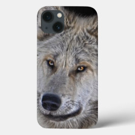 White Arctic Wolf Face Wildlife Portret iPhone 13 Hoesje