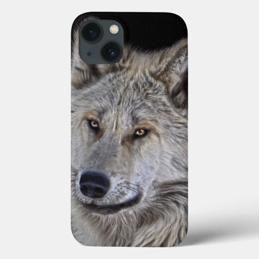 White Arctic Wolf Face Wildlife Portret Case-Mate iPhone Case (Achterkant)