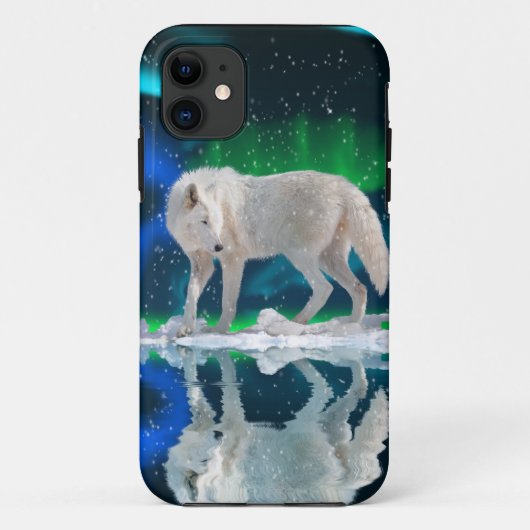 White Arctic Wolf & Northern Lights iPhone 5 Hoesj Case-Mate iPhone Case (Achterkant)
