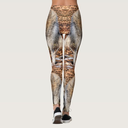 White Arctic Wolf Wildlife ontwerp Leggings (Achterkant)