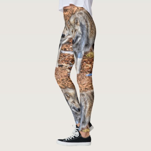 White Arctic Wolf Wildlife ontwerp Leggings (Links)