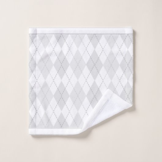 White Argyle Bad Handdoek (Wasdoekje)