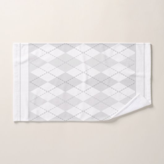 White Argyle Bad Handdoek (Handdoek)