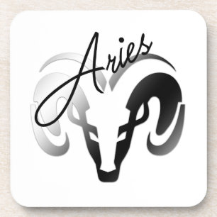 White Aries the Ram Zodiac Bier Onderzetter