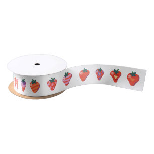 White Art Aardbei 1,5" satijn lint