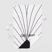 White Art Deco Design Personalised Golfhanddoek (Insitu)