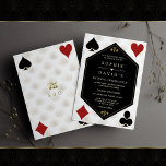 White Art Deco Gatsby Casino Vegas Poker Wedding Kaart<br><div class="desc">Uniek casino Royale en Great Gatsby voor het kaartontwerp. Het is voorzien van faux gouden vloour-de-lis, Roaring 20's oude Hollywood, kaartenpakken, wit decopatroon. Er wordt een speciale formulering gebruikt zoals in pokerspel. Op de achterkant van het gouden Kunstdecopatroon, initialen. Gebruik het gereedschap Personaliseren om je gegevens toe te voegen. Voor...</div>
