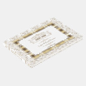 White Art Deco Great Gatsby 1920s Style Wedding Gastenboek (Hoek)