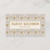 White Art Deco QR Code Visitekaartje (Voorkant)