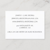 White Art Teacher Tutor Educator Kunstles Visitekaartje (Achterkant)