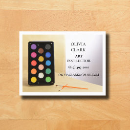 White Art Teacher Tutor Educator Kunstles Visitekaartje