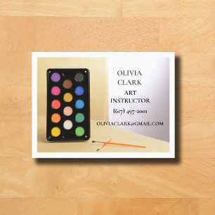 White Art Teacher Tutor Educator Kunstles Visitekaartje