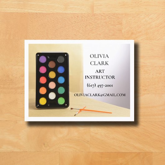 White Art Teacher Tutor Educator Kunstles Visitekaartje