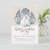 White Artic Fox Woodland - Kerstfeest Kaart (Staand voorkant)