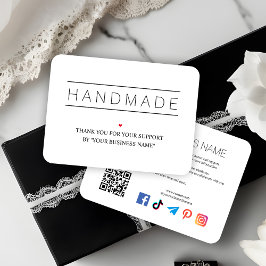 White Artisan Biz Modern Design QR & Social Visitekaartje