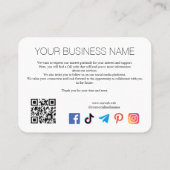 White Artisan Biz Modern Design QR & Social Visitekaartje (Achterkant)