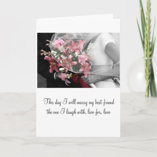 White Artistic Wedding Card Kaart (Voorkant)