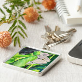 White Arum Lily watercolor tropical floral Sleutelhanger (Zijkant)