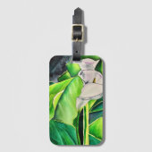 White Arum Lily waterverf tropische florale bloedi Bagagelabel (Voorkant (verticaal))