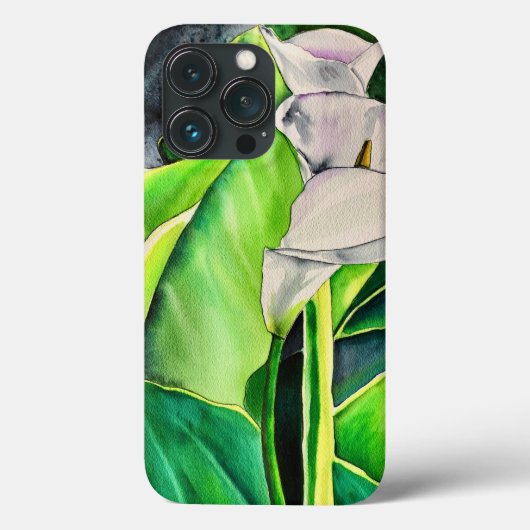 White Arum Lily waterverf tropische florale bloedi Case-Mate iPhone Case (Achterkant)