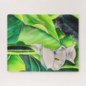 White Arum Lily waterverf tropische florale bloedi Legpuzzel (Horizontaal)