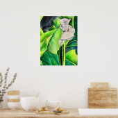 White Arum Lily waterverf tropische florale bloedi Poster (Keuken)