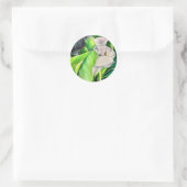 White Arum Lily waterverf tropische florale bloedi Ronde Sticker (Tas)