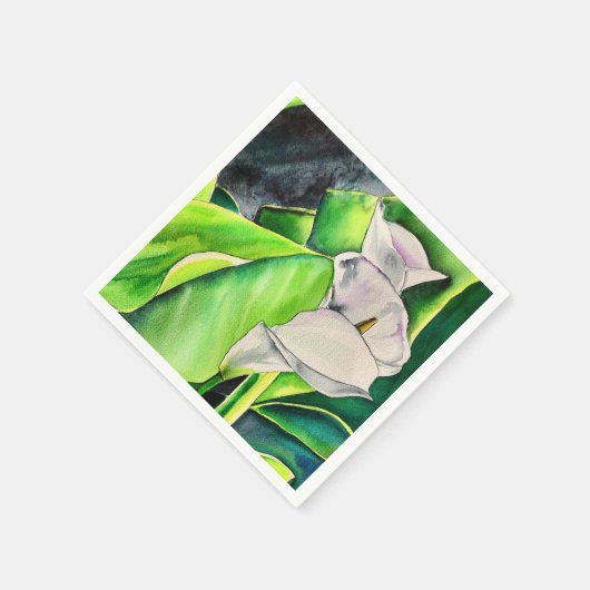 White Arum Lily waterverf tropische florale bloedi Servet (Hoek)