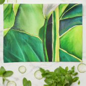 White Arum Lily waterverf tropische florale bloedi Theedoek (Gevouwen)