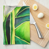 White Arum Lily waterverf tropische florale bloedi Theedoek (Quarter Fold)