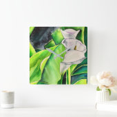 White Arum Lily waterverf tropische florale bloedi Vierkante Klok (Huis)