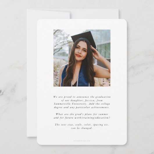 White Asclepius MD Doctor in de Afstuderen Aankondiging (Achterkant)