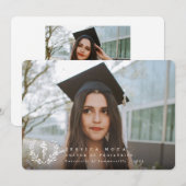 White Asclepius Medical School 2 Foto Afstuderen Aankondiging (Voorkant / Achterkant)