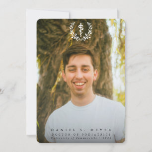 White Asclepius Medical School 2 Foto Afstuderen Aankondiging