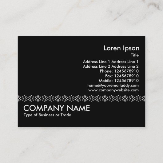 White Asterisk Line (contour) - Black Visitekaartje (Voorkant)
