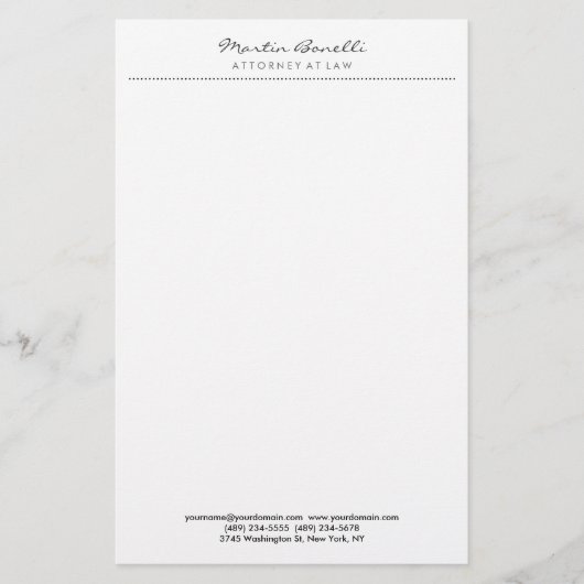 White Attorney bij Law Uitstekend Traditioneel Een Briefpapier (Voorkant)