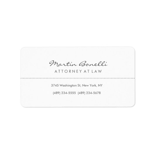 White Attorney bij Law Uitstekend Traditioneel Een Etiket (Voorkant)