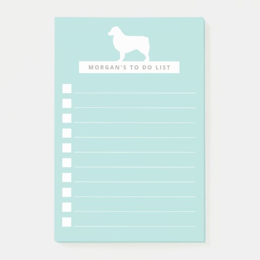 White Aussie | Aangepast om lijst te doen | Aqua Post-it® Notes (Voorkant)