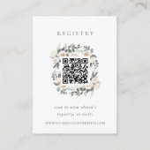White Autumn Greenery Shower Registry QR Code Informatiekaartje (Voorkant)
