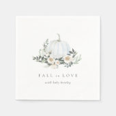 White Autumn Pumpkin Greenery Baby shower Servet (Voorkant)